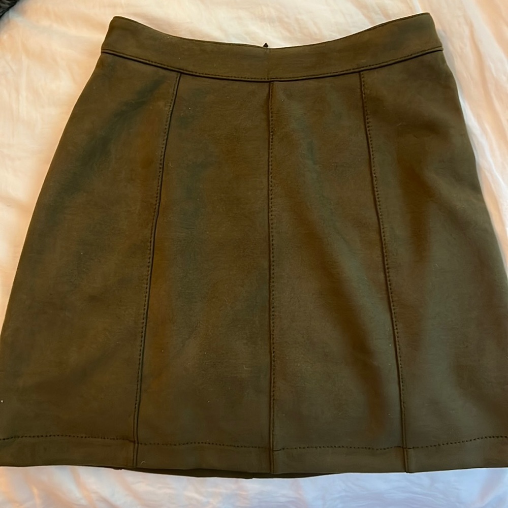 Faux suede mini skirt